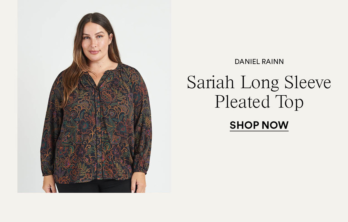 Sarah Long Sleeve Pleated Top