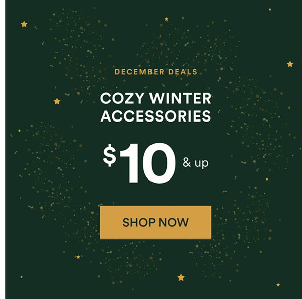 COZY WINTER ACCESSORIES | $10 & UP. Shop Now