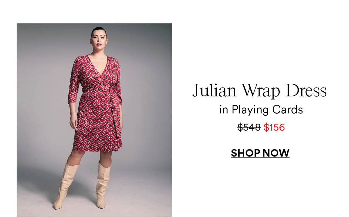 Julian Wrap Dress in Playing Cards