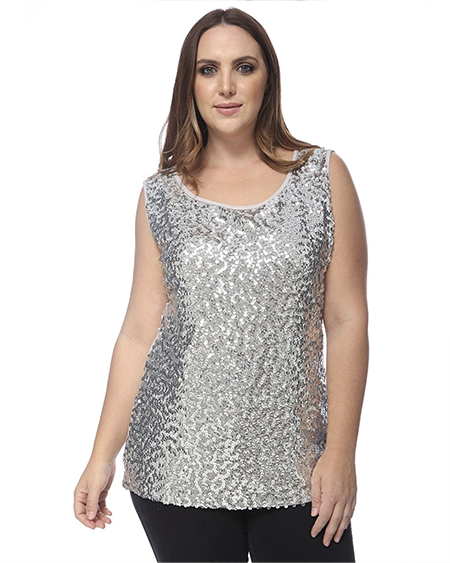 Sleeveless Sequin Tank 