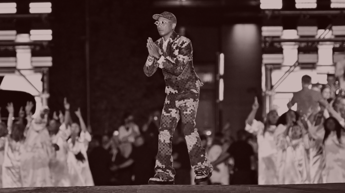 SPOTTED: Pharrell Williams Posts Up in Paris with Nigo Wearing
